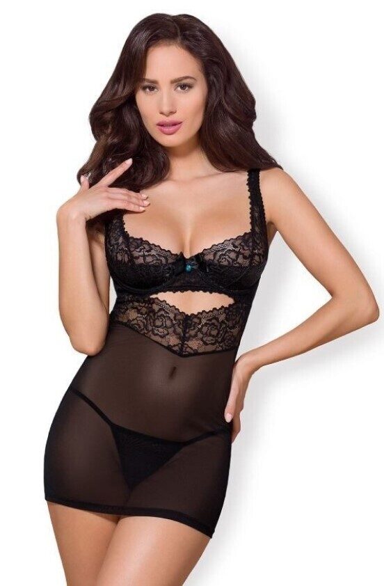 Iespaidīgs un seksīgs naktskrekls un biksītes "string"  867-CHE-1, OBSESSIVE