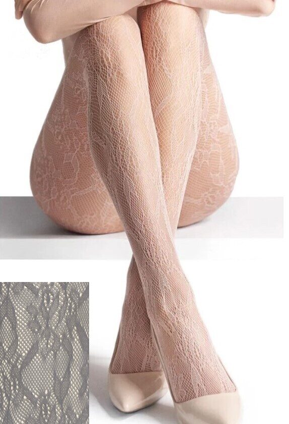 (3/4 grey) Mežģīņu zeķubikses CHARLY P04 MARILYN