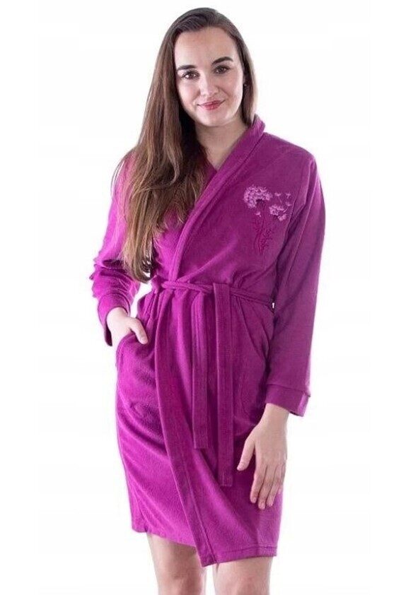 (3XL) Kokvilnas sieviešu halāts DOROTA FR-107, fuksija 