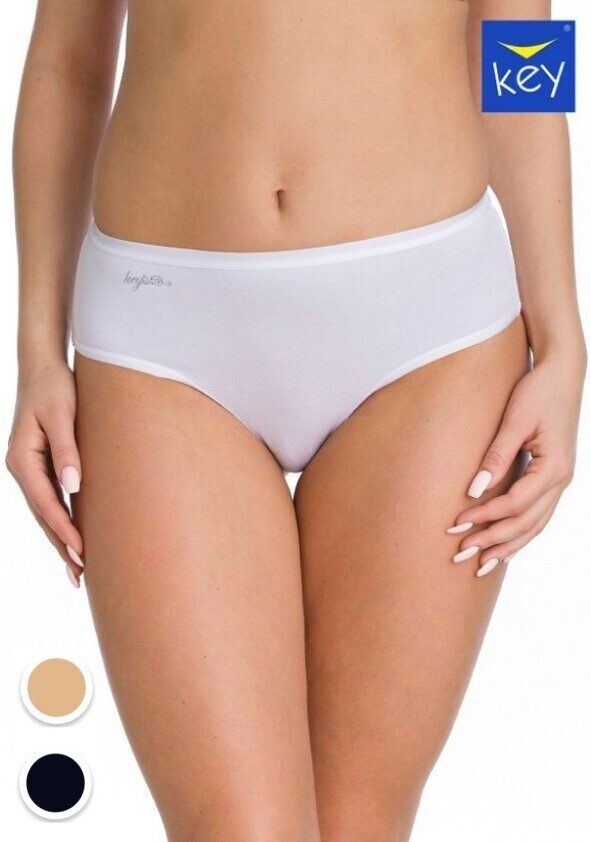 Midi Bikini kokvilnas biksītes Key LPC 010 (baltas, bēšas, melnas)