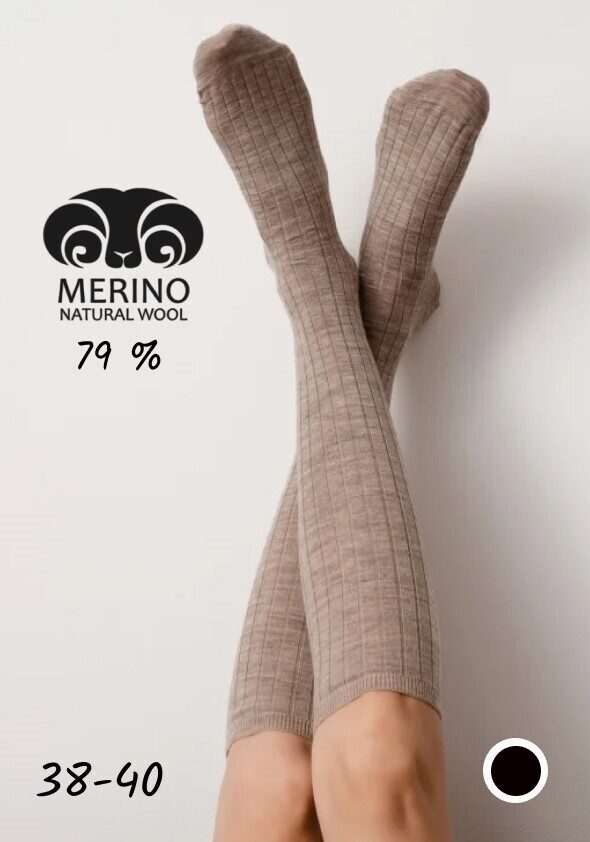 MERINO WOOL sieviešu termo pusgarās zeķes, STEVEN