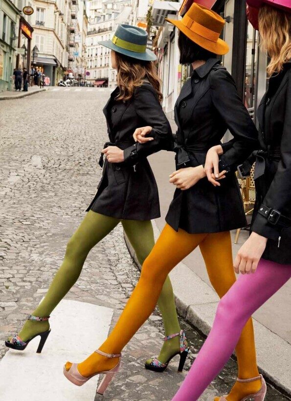 Krāsainas zeķubikses no mikrošķiedras SATIN 40, VENEZIANA