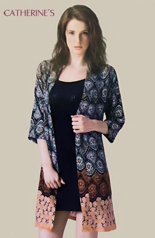 (M, XL) Kokvilnas-viskozes plāns halats CATHERINE'S 449