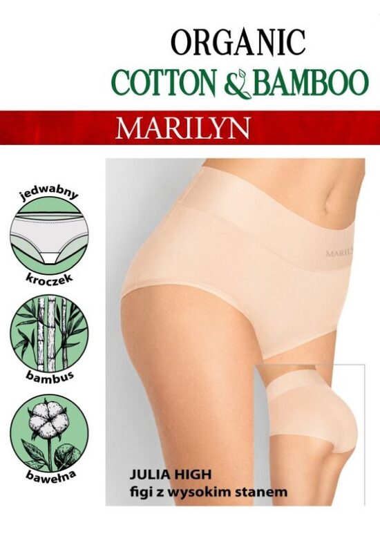 Organic COTTON & BAMBOO biksītes JULIA HIGH, Marilyn, gaiši bēšas