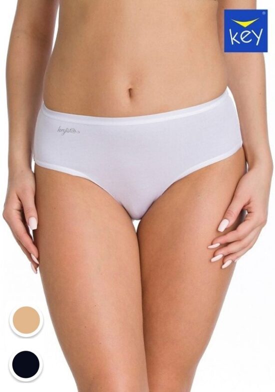 Midi Bikini kokvilnas biksītes Key LPC 010 (baltas, bēšas, melnas)