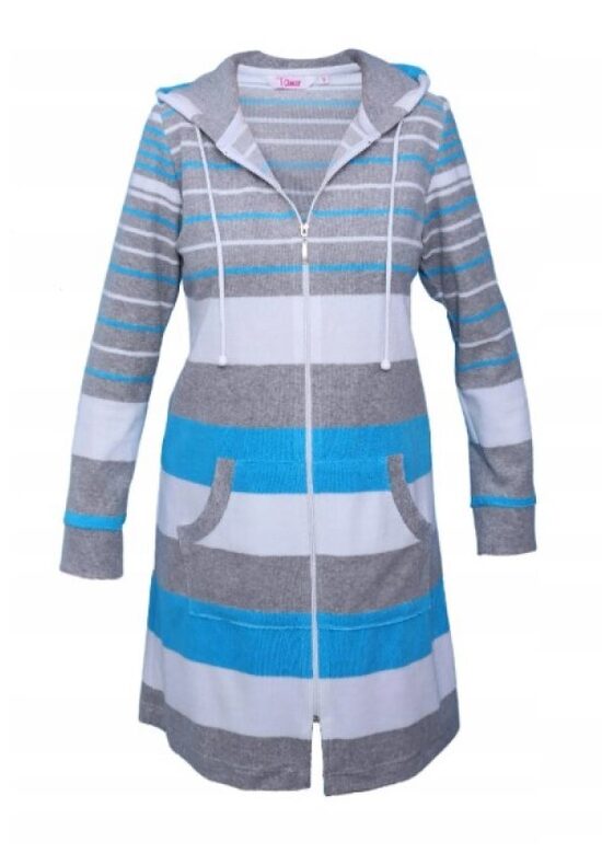 Viegls kokvilnas sieviešu halāts PP-3, jūras zils, TAMER 