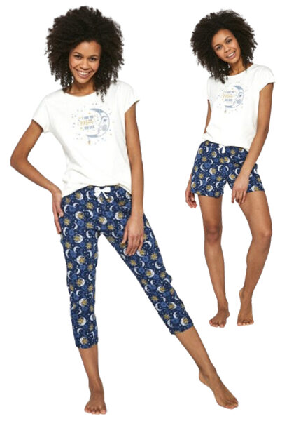 Trīs vienā ! Kokvilnas sieviešu pidžama 388/203 "MOON", CORNETTE (izm.L)