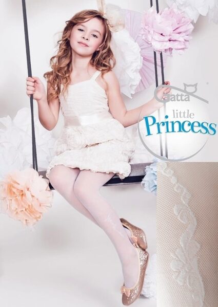 Baltas zeķubikses meitenēm ar rakstu ALICE 47, Gatta 