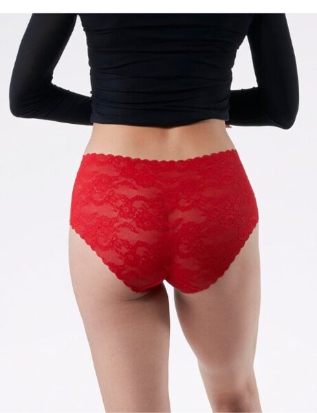 Bezvīļu biksītes  ar augstu vidukļa līniju BELLIE MAXI, Julimex Lingerie, sarkanas