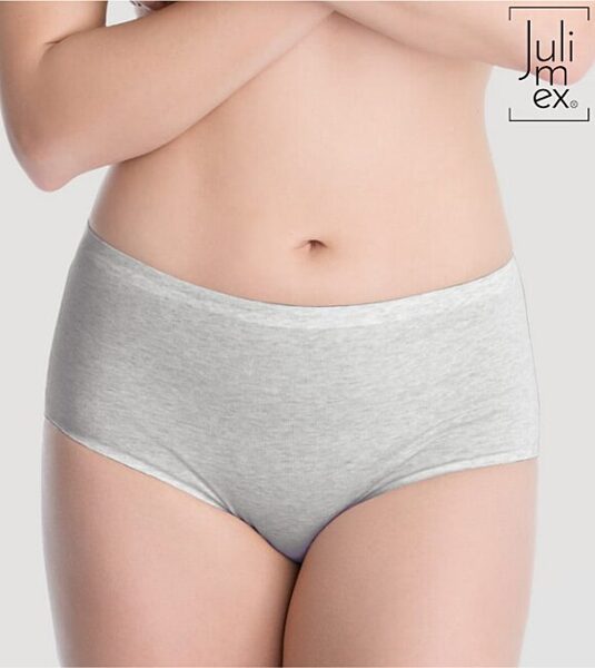 Cotton Midi Julimex - kokvilnas sieviešu bezvīļu apakšbiksītes, pelēka krāsā (izm.XL}