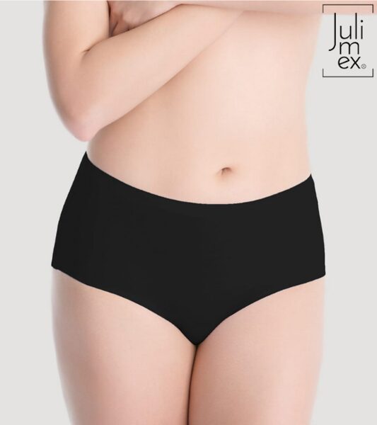 Cotton Midi Julimex - kokvilnas sieviešu bezvīļu apakšbiksītes, melnas 