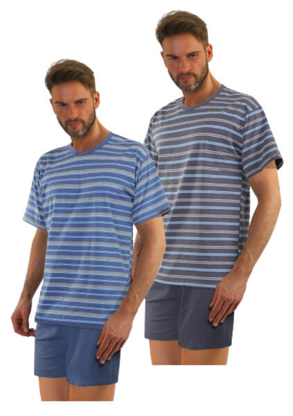 Vīriešu kokvilnas pidžama ar īsām piedurknēm SESTO SENSO, L izmērs (dažādās krāsās)