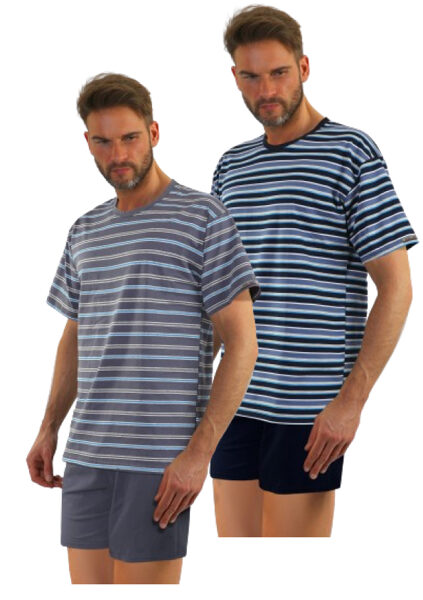 Vīriešu kokvilnas pidžama ar īsām piedurknēm SESTO SENSO, M izmērs (dažādās krāsās)