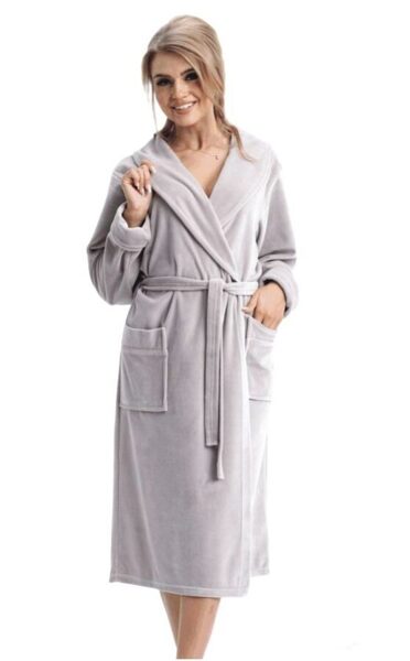 (L) Kokvilnas sieviešu halāts DOROTA FR-023, bešs