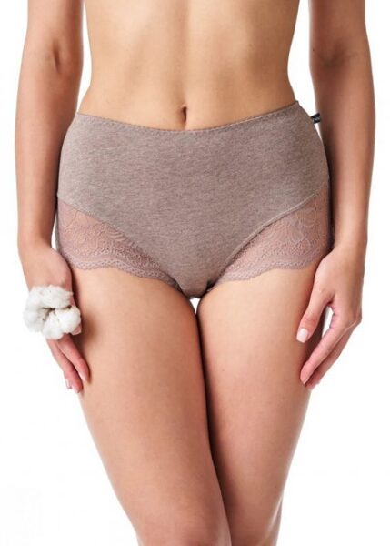 High Waist Bikini kokvilnas biksītes Key LPF 111, cappuccino