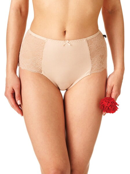 High Waist Bikini kokvilnas biksītes Key LPF 280, bēšas