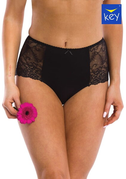 High Waist Bikini kokvilnas biksītes Key LPF 280, melnas