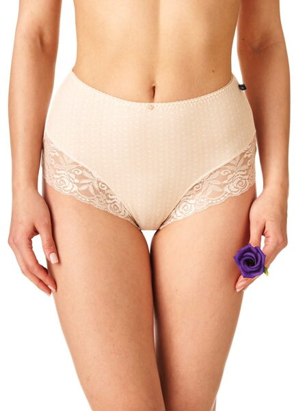 (L) High Waist Bikini kokvilnas biksītes Key LPF 569, bēšas 