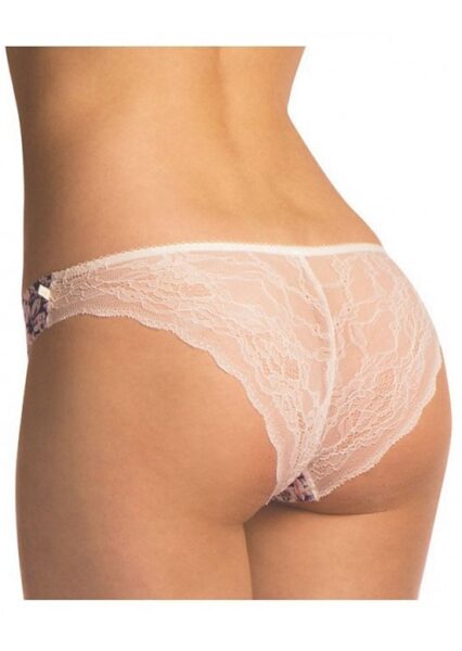 Kokvilnas mini back bikini biksītes Key LPN 593 ar skaistu mežģīni