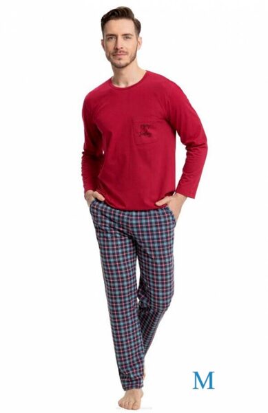 Vīriešu kokvilnas pidžama LUNA 705 (izm. M - bordo)