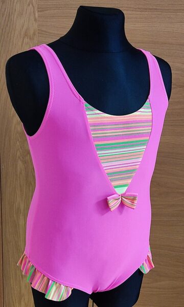 Kopējais meiteņu peldkostīms ROZĀ RĒRLĪTE, izm. 134-140