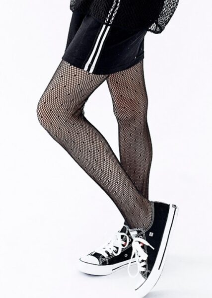 Melnas tīkliņzeķubikses meitenēm Knittex PETRA (134-158)