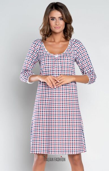 (L) Kokvilnas sieviešu naktskrekls ar īsām piedurknēm RINEA, Italian Fashion 