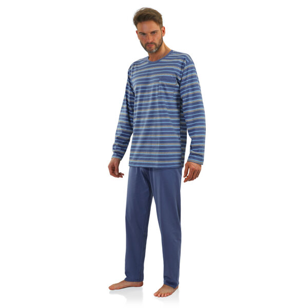 Vīriešu kokvilnas pidžama ar garām piedurknēm SESTO SENSO, M izmērs (dažādās krāsās)