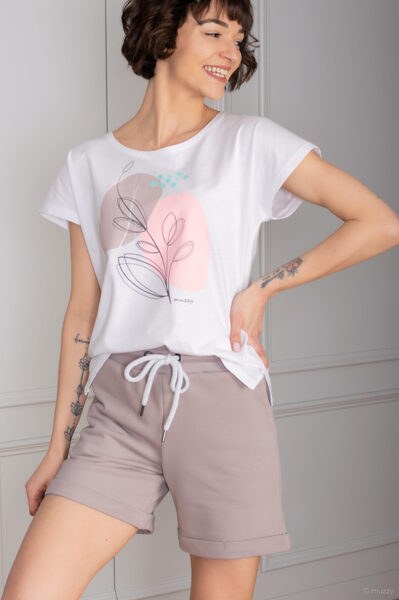 MUZZY sieviešu sporta šorti no blīvas trikotāžas kokvilnas