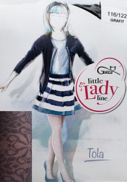 Grafīta zeķubikses meitenēm ar rakstu TOLA, GATTA (116-122)