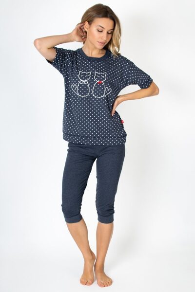 Kokvilnas sieviešu pidžama TWO CATS, MUZZY 39