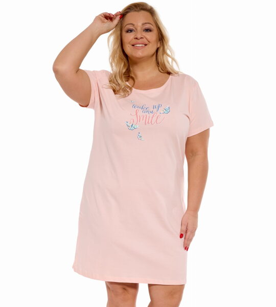 Kokvilnas sieviešu naktskrekls 612/282 WAKE UP 2, Plus Size, Cornette